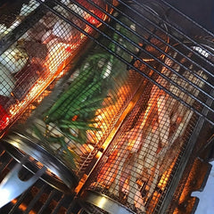 BBQ Net Tube Grill Basket for Fish & Vegetables