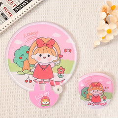 Mini Cloth Folding Fan Cartoon Portable Pattern For Kids