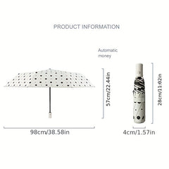 Polka Dot Umbrella Woman Folding Small Fresh Automatic Sun Umbrella