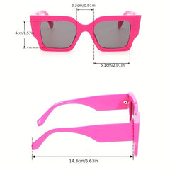 Cat Eye Sunglasses Square Frame Glasses Wide Temple UV400