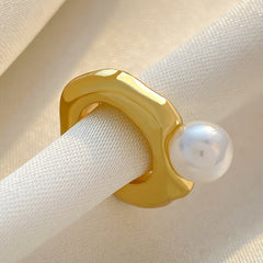 Faux Pearl Decor Ear Cuff Minimalist Style Jewelry