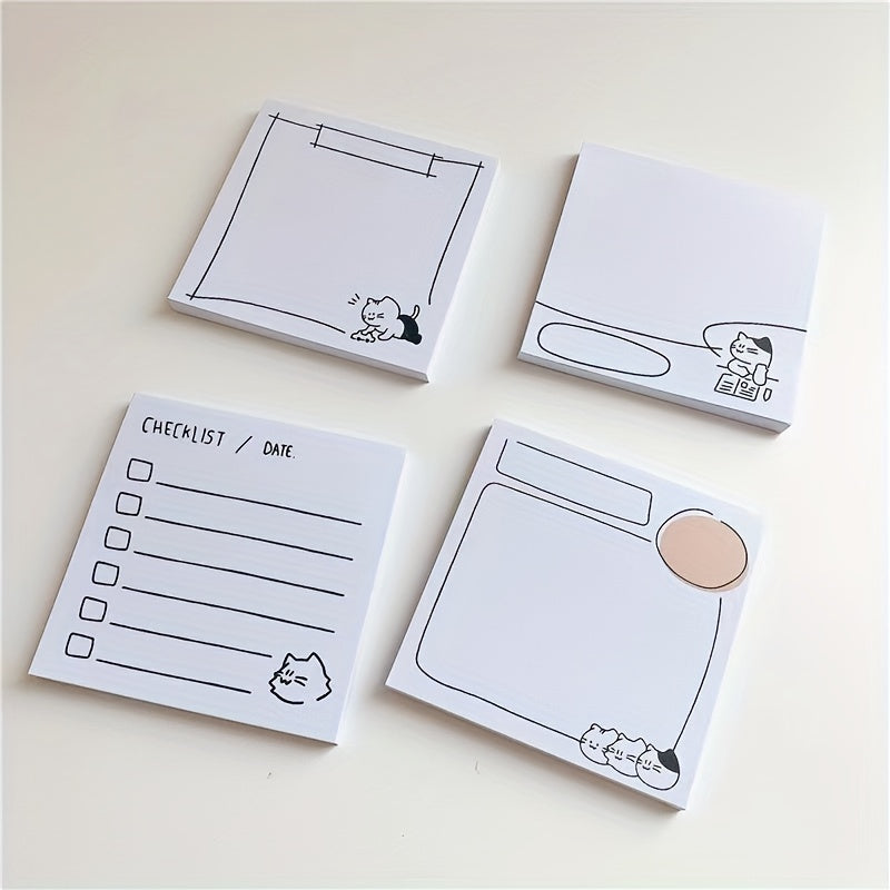 Cartoon Cat Dialog Box Non adhesive Note Paper 50 Sheets Message Book