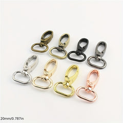 10PCS 20mm Bag Strap Hook Buckle Metal Swivel Lobster Clasp DIY Snap Hooks