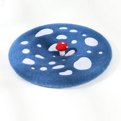 Women's Woolen Mushroom Beret Hat Embroidered Painter Hat