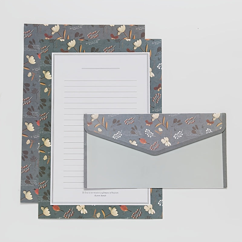 Stationery Writing Paper & Envelopes Set, 6 Letters & 3 Envelopes