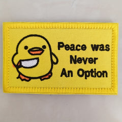 Funny Chick Peace Never an Option Patch for Jackets Jeans Backpacks