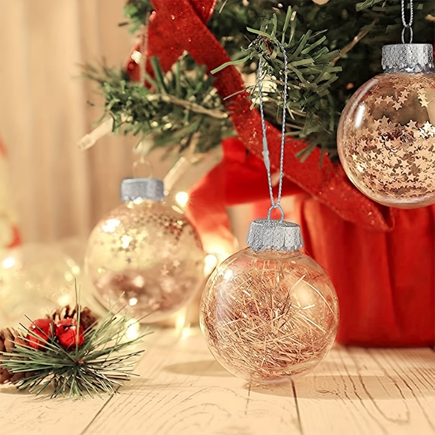 1000pcs Silver Christmas Rope Decoration With Snap Fastener Pre Cut Polyester