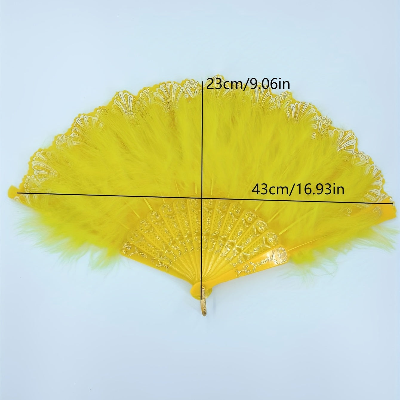 Yellow Plush Folding Fan Dance Performance Fan Photography Props