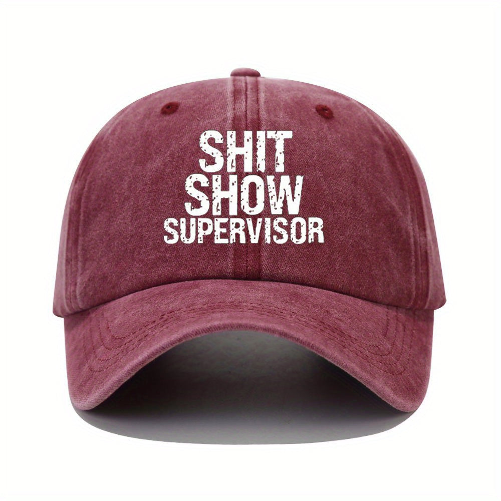 Adjustable Summer Casual Mens Peaked Cap with SHIT SHOW Letter Printing