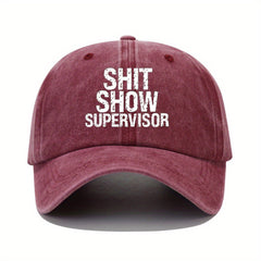 Adjustable Summer Casual Mens Peaked Cap with SHIT SHOW Letter Printing