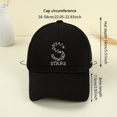 S STARS Embroidery Baseball Cap Adjustable Dad Hats Outdoor Golf Sun Hat