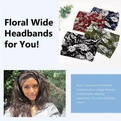 6pcs Floral Criss Cross Headbands for Women Girls