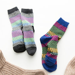 5 Pairs Women's Vintage Cozy Winter Socks- Soft, Thick Knit Cabin Warm Socks