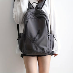 Large Capacity Minimalist Backpack Solid Storage Rucksack