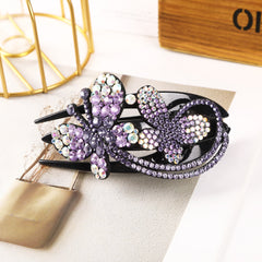 Rhinestone Flower Hair Claw Clip Strong Hold Hairpin