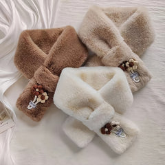 Plush Rabbit Fur Neck Scarf for Women