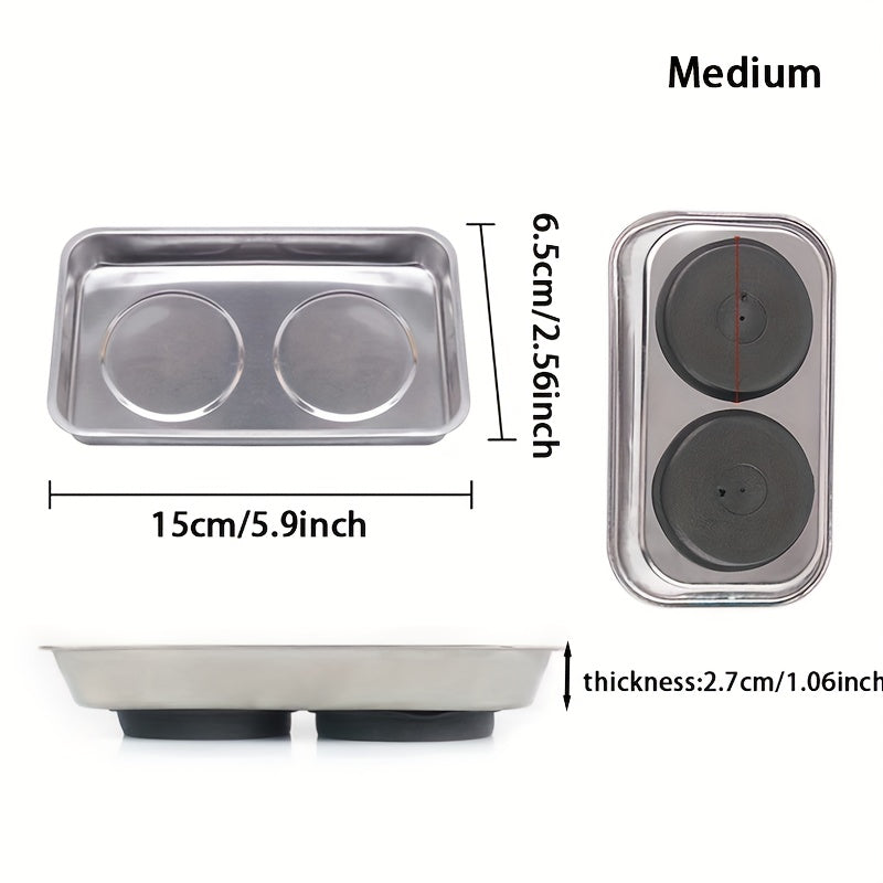 Stainless Steel Magnetic Tray Tool Parts Storage for Screws Sockets Bolts Pins