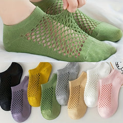 8 Pairs Fishnet Stitching Ankle Socks Women's Stockings