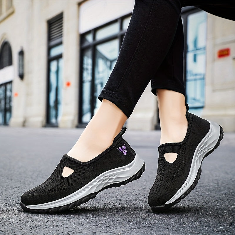 Non-slip Soft Sole Breathable Walking Shoes Slip-On Sporty Sneakers
