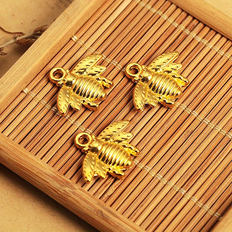 3Pcs Silver Plated Bee Charm Pendant DIY Craft