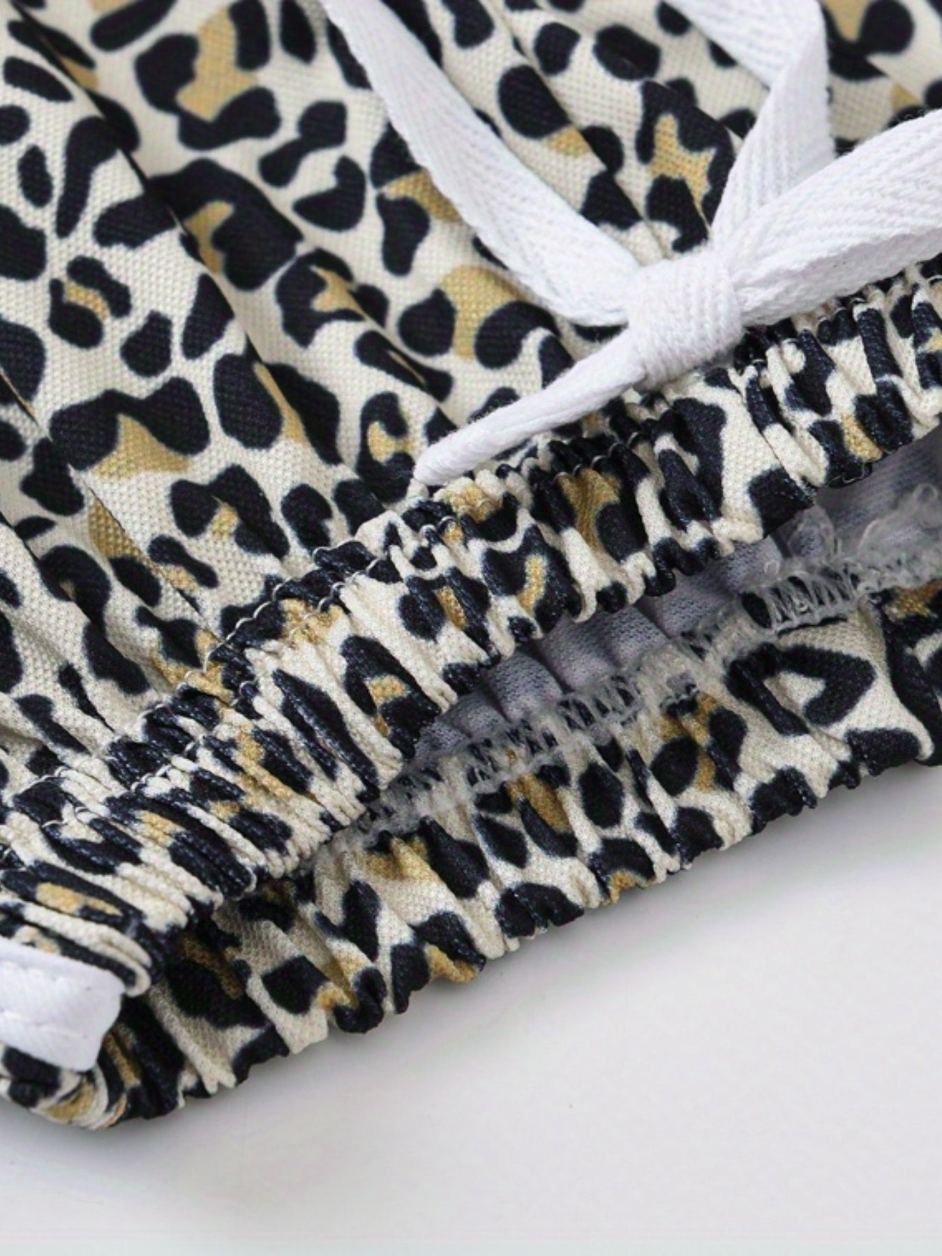 Leopard Print Drawstring Pants for Girls