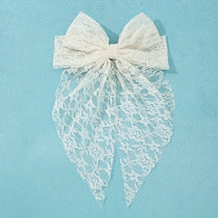 Dot Mesh Hairclip Embroidered Bow Knot Hairpin