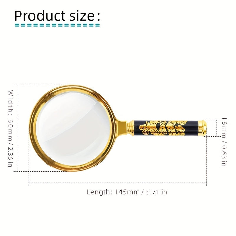 Dragon Pattern Handle Magnifying Glass