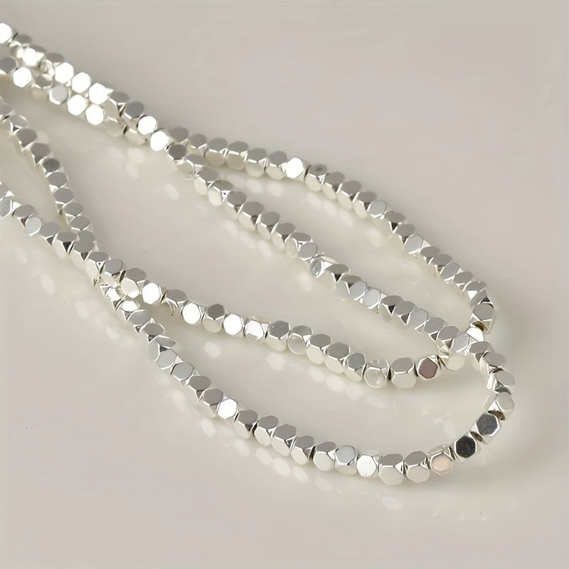 3x3mm Hematite Stone Bead KC Plated Matte Loose Bead