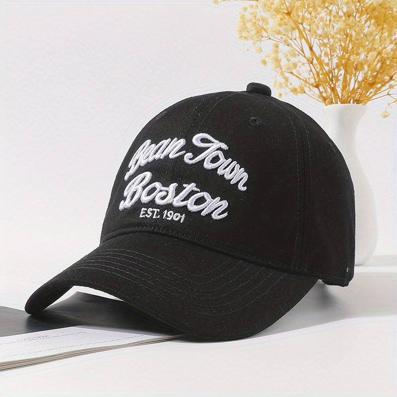 Boston Embroidery Vintage Baseball Cap Unisex Solid Outdoor Golf Sun Hat