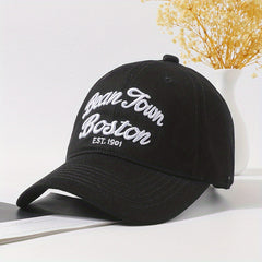 Boston Embroidery Vintage Baseball Cap Unisex Solid Outdoor Golf Sun Hat