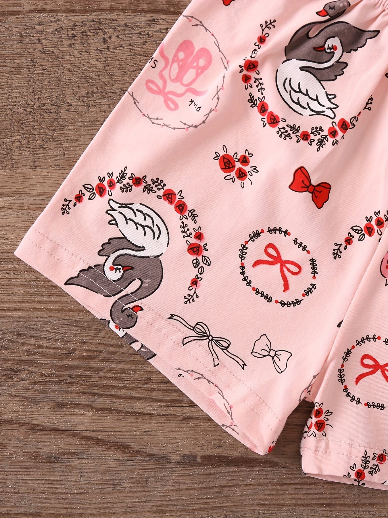 Girls Portrait Print Pajama Set Kids Clothes