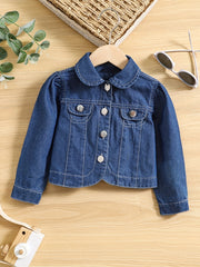 Toddler Baby Girls Cropped Denim Coat Cotton Button Cardigan Blouse