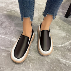 Women's Flat Loafers Soft Sole Slip On Shoes PU Leather Walking Flats