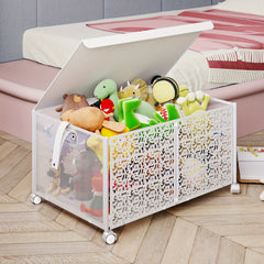 Large Toy Storage Box On Wheels Foldable Plastic Organizer