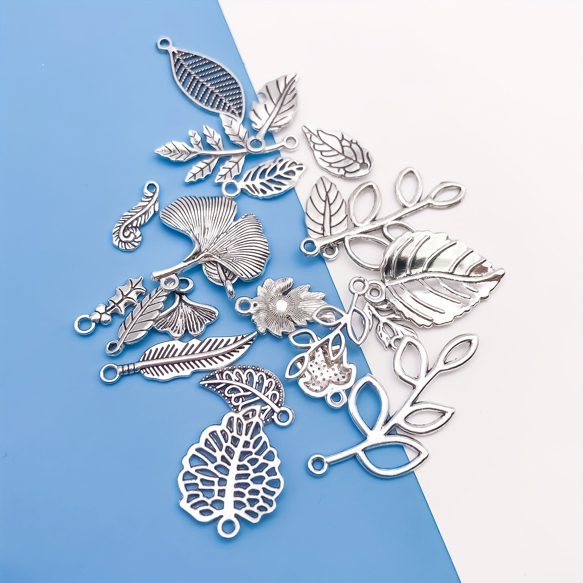 20pcs Leaf Shape Charms Pendant DIY Necklace Bracelet Earrings Jewelry Making