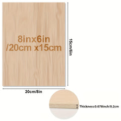 Unfinished Wood Sheets for Crafts 8x6x1.5 Inch 2mm Thick
