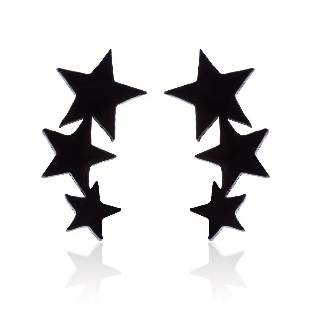 Stainless Steel Geometric Star Stud Earrings Small Earrings