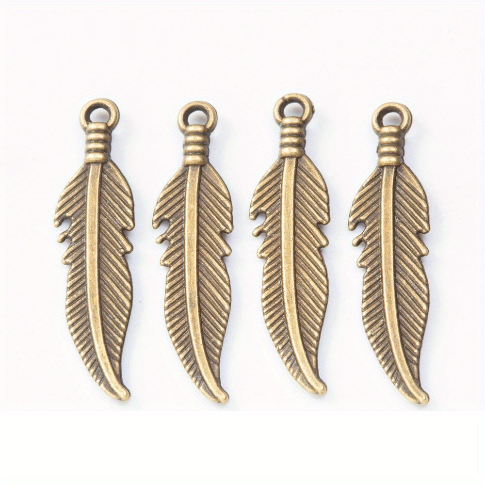 30pcs Alloy Feather Charms Pendants for DIY Jewelry Making Bracelet Necklace