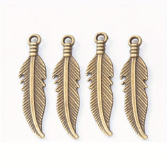 30pcs Alloy Feather Charms Pendants for DIY Jewelry Making Bracelet Necklace