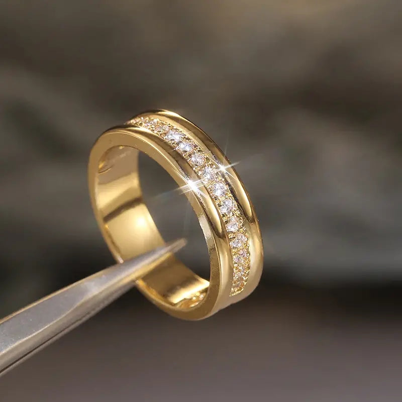 Zircon Rings For Men And Women Plated Silver Jewelry Rings