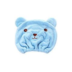 1ps Cartoon Bear Thicken Hair Drying Cap Absorbent Towel Shower Cap