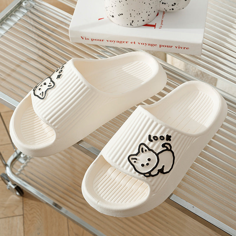 Men's Cartoon Cat Slippers Soft Indoor Outdoor Summer Slippers