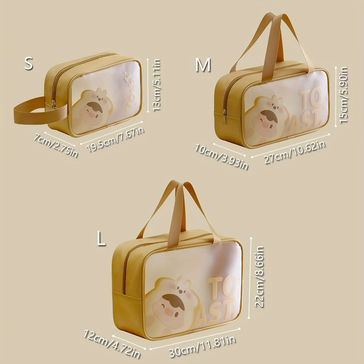 Cartoon Transparent Toiletry Bag Waterproof Travel Cosmetic Storage Bag