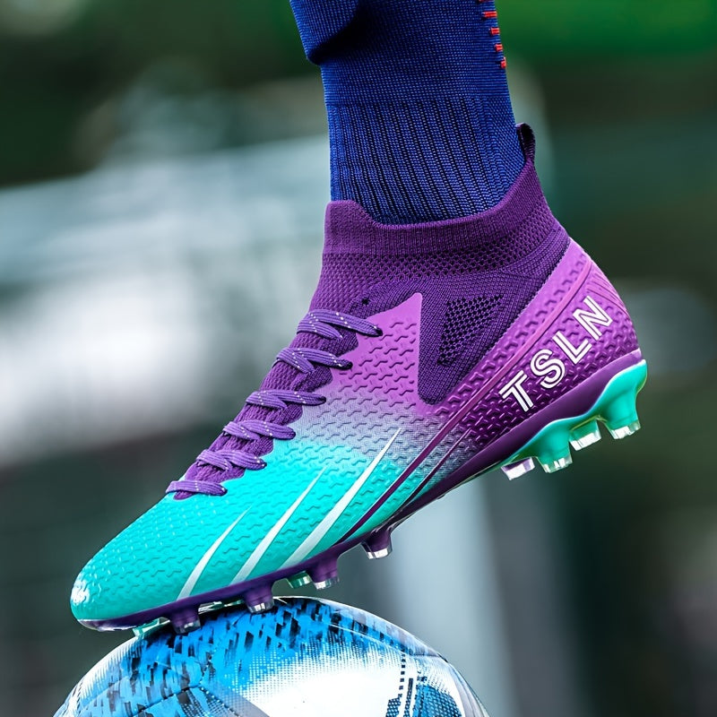 Boy's High Top Spiked Football Cleat - Non Slip and Breathable