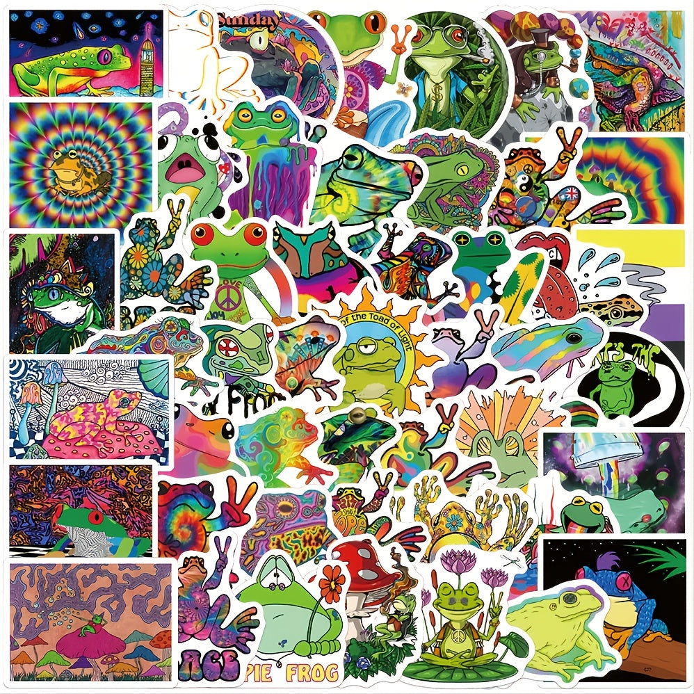 Psychedelic Frog Doodle Stickers Waterproof Decal