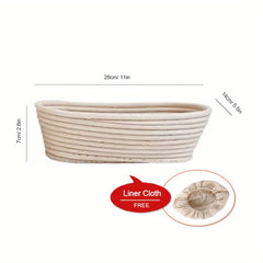 Bread Proofing Basket Oval Cane With Bread Lame and Linen Liner