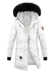 Women's Winter Down Jacket Faux Fur Collar Hooded Coat