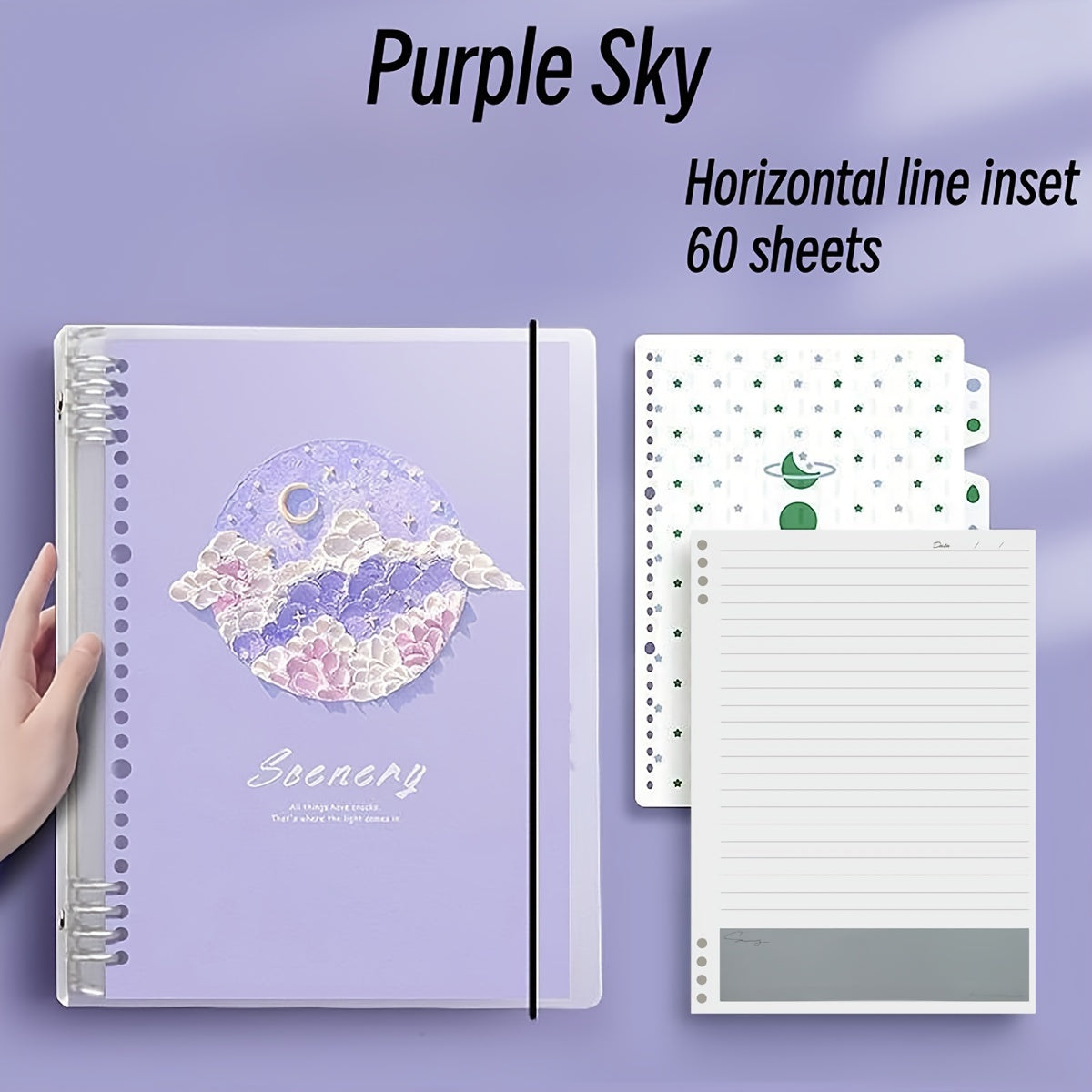 Vintage Loose leaf Notebook with Three-dimensional Painting Patterns