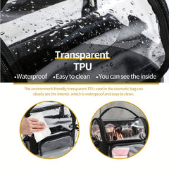 Makeup Brush Holder Case Clear Waterproof Organizer Bag