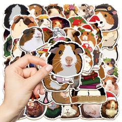 50pcs Cartoon Guinea Pig Stickers Waterproof Laptop Cup Phone Decoration